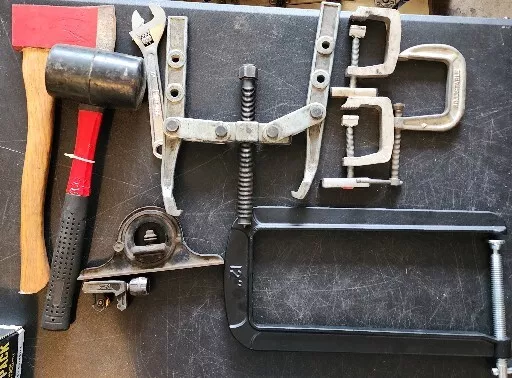 10 PC Mixed Lot Deep Throat U Clamp , C Clamps, Gear Puller & Much More .