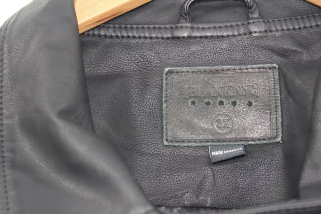 BlankNYC Jacket Womens 3XL Moto Faux Leather Crop Full Zip Black Zipper Accent 2