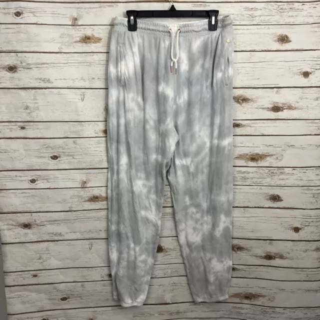 Volcom Terry Cloth Gray Tie Die Pull On Tie Waist Jogger Pants Womens Size XL