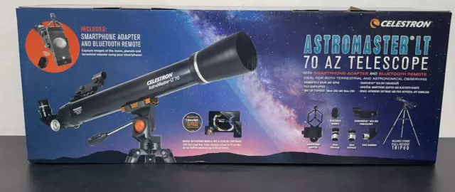 Celestron AstroMaster 70AZ LT Refractor Telescope Kit w/ Smartphone Adapter