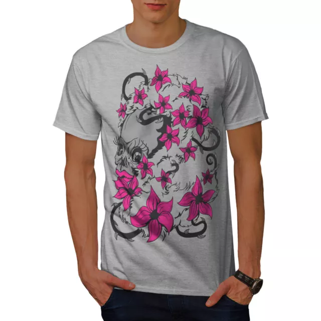 Wellcoda Skull Head Face Mens T-shirt, Horror Graphic Design Printed Tee