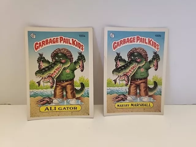 Garbage Pail Kids 100a 100b Ali Gater Marshy Marshall Topps Cards Stickers 1986