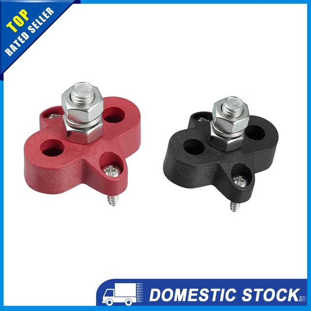 Red Junction Block Power Post Set Insulated Terminal Stud 5/16 In - Foto 2