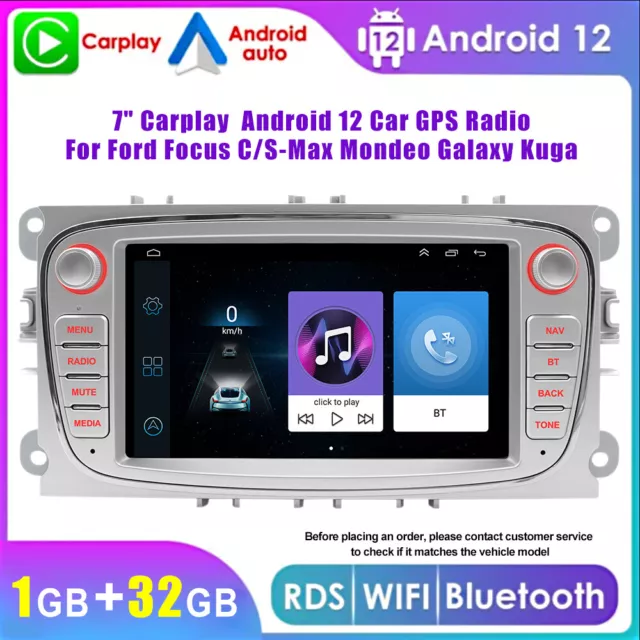 7" Car Carplay Radio Stereo For Ford Focus 2008-2011 Android 12 GPS Navi WIFI BT