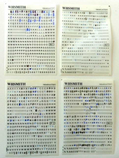Letterset Typ Transfers - Helvetica - 12 Pt