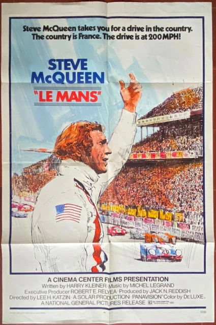 Affiche américaine LE MANS Courses Automobiles STEVE McQUEEN Formule 1 Race Car