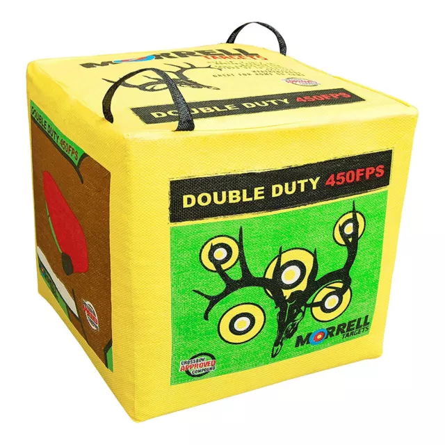Morrell Double Duty 450 FPS 4 Sided Cube Archery Bag Target, Yellow (Open Box)
