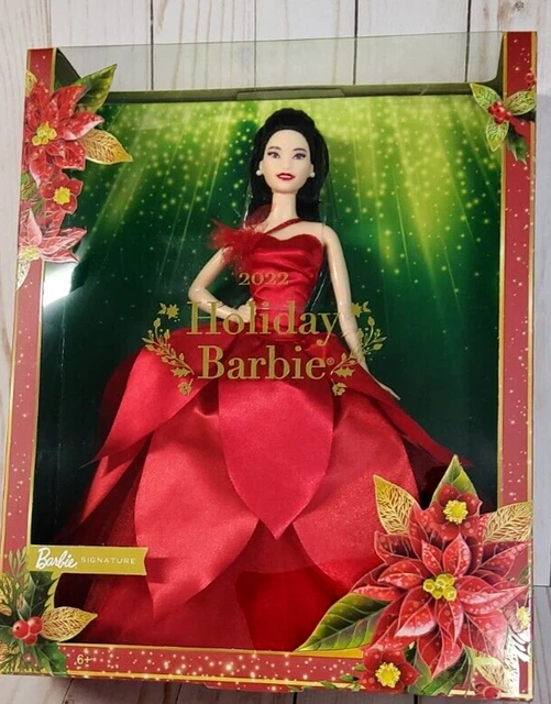 NEW MATTEL'S SIGNATURE 2022 Holiday Barbie DollAsian Black Hair 44.99