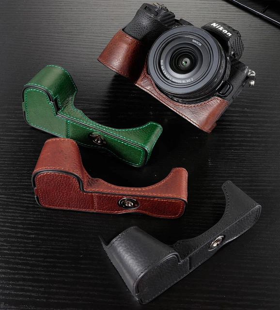 Genuine Leather Camera Bag Case Half Body Handmade Bag For Nikon Z50 Z30