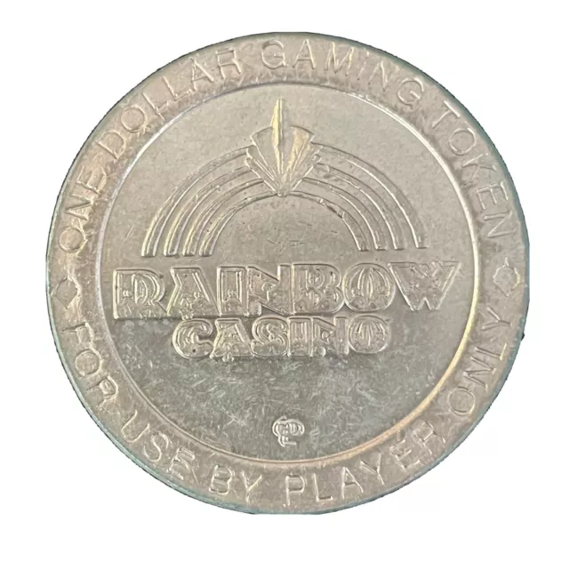 Rainbow Riverboat Casino Gaming Token $1 Dollar Slots Vicksburg MS Green Duck Co 3