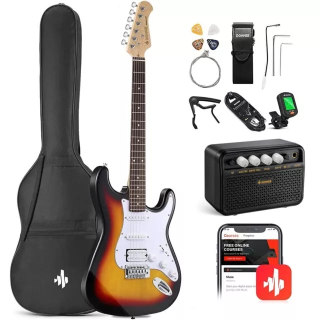 🎸Donner DST-100 39 Inch Electric Guitar  With Amp Beginner Kit HSS Pickup