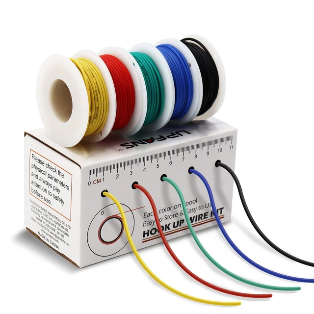 22 Gauge Silicone Electric Wire Kit 100FT Hook Up Coper Wire 22AWG Sol...