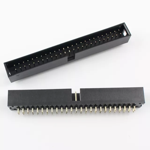 50Pcs 2.54mm 2x25 Pin 50 Pin Straight Male Shrouded PCB Box header IDC Socket