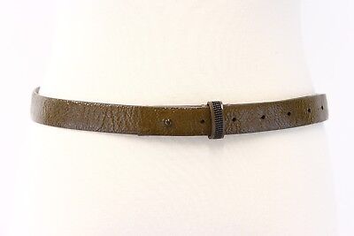 Cucinelli NWD$995 Brunello Cucinelli Metallic Leather Belt W/Sparkly Bead Detailing M A191 