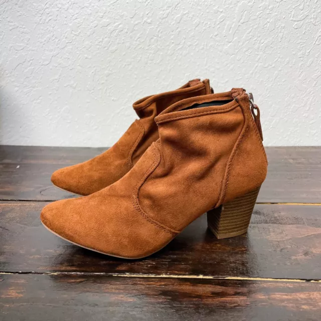 NWT Qupid | Chestnut Suede Stretch Sock Booties