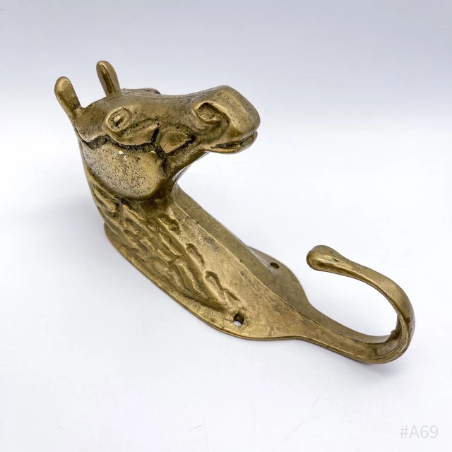 Vintage Brass Horse Head Coat Hooks, Coat Hook, Wall Hook Solid 12cm 3