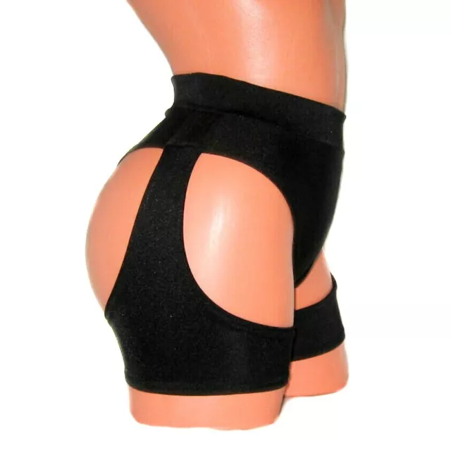 HIGH-WAISTED HAND MADE Brazilian Cut leg Straps Black Shorts Pole Dance  Twerk £35.99 - PicClick UK