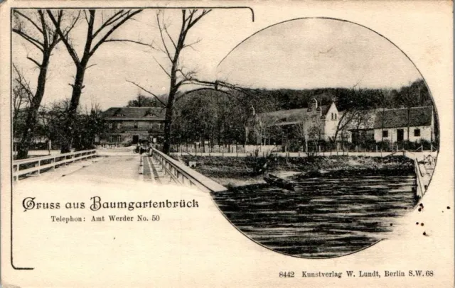 Ak Gruss Aus Baumgartenbrück Kreis Potsdam Mittelmark Im Halbkreis 1912