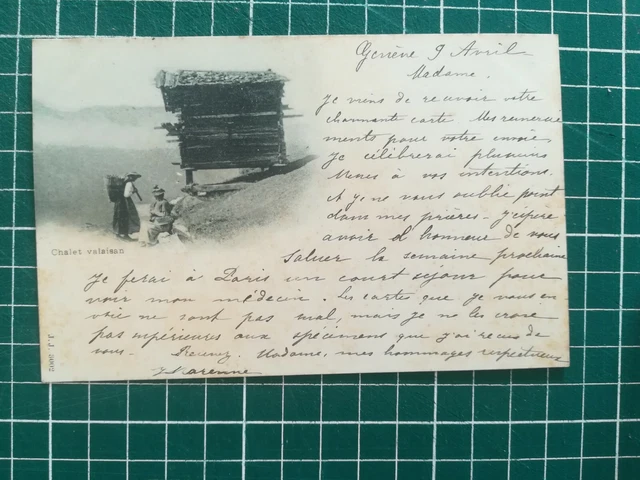 Si072 CPA Be Circa 1900 - Switzerland - Chalet Valais And Peasants