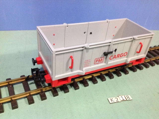 (K218) playmobil wagon gris cargo ref 5264 train