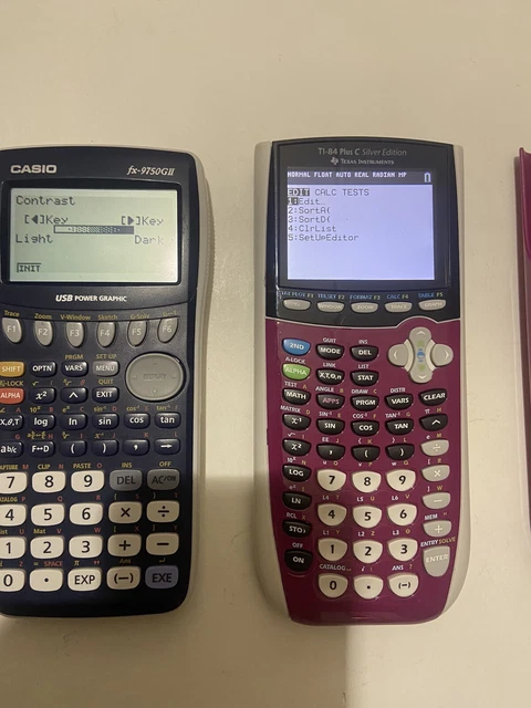 Texas Instruments TI-84 Plus C Silver Edition W/ Casio Fx-9750GII ￼
