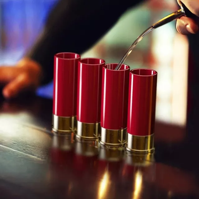 Set 4 Bicchieri SHOT Cartuccia Fucile Barman