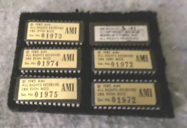 AMI INTEL 286 and 286 Bios Chips (odd and even) used untested (C11B6)