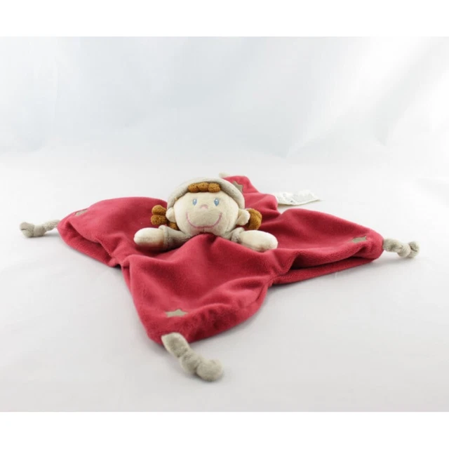 Doudou plat poupée Lutin rouge beige étoile NICOTOY - 13609