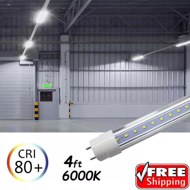 10 PACK LED G13 4FT 4 Foot T8 Tube Light Bulbs 18W 6500K Clear LENS Fluorescent