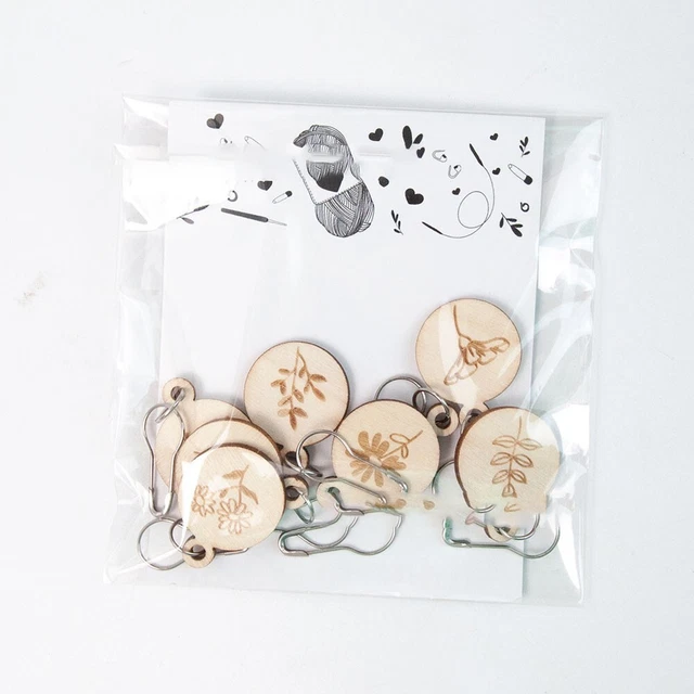 Marqueurs De Points Amovibles Pour Tricot/crochet - Lot De 16 Avec Boîte En Bois - Pour Compter Les Mailles Facilement - 5