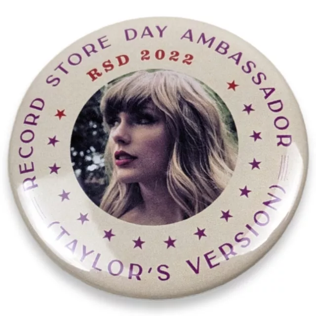 TAYLOR SWIFT 2022 RECORD STORE DAY AMBASSADOR 2.25 INCH BUTTON PIN