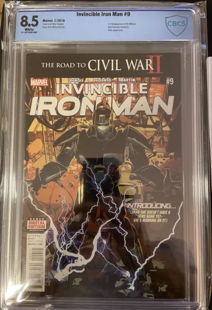 Invincible Iron Man 9 - CBCS 8.5 - First App of Riri Williams Looks Better! NICE