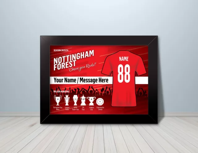 Personalised Nottingham Forest Fan Print - Football Gift, Birthday Gift, Artwork