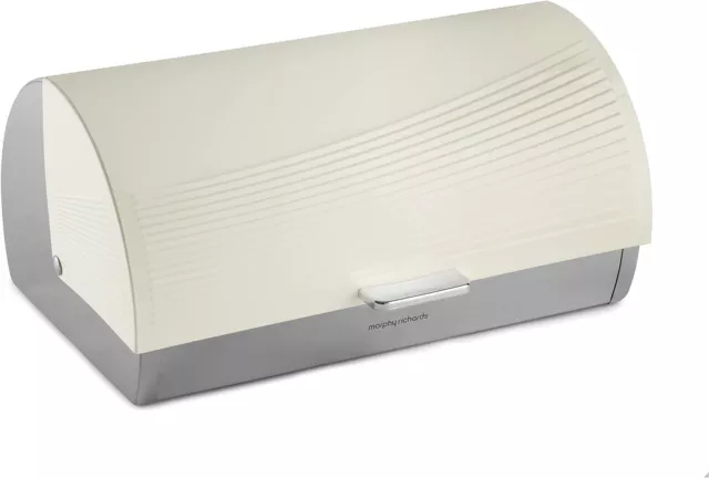 Morphy Richards Dune Bread Bin, Stainless Steel Roll Top,976002 in  Ivory Cream,