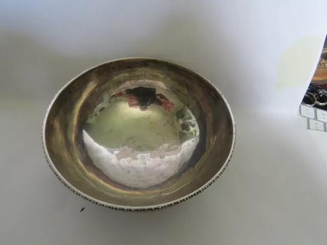 Antique 19th Century Hand Chased Islamic Persian Ottoman Silver Bowl Qajar Mark 2