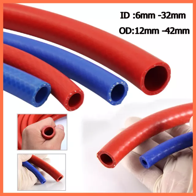 Reinforced Braided Hose Tube Silicone Tubing - Water Oil Fuel Air HIGH TEMP 300℃