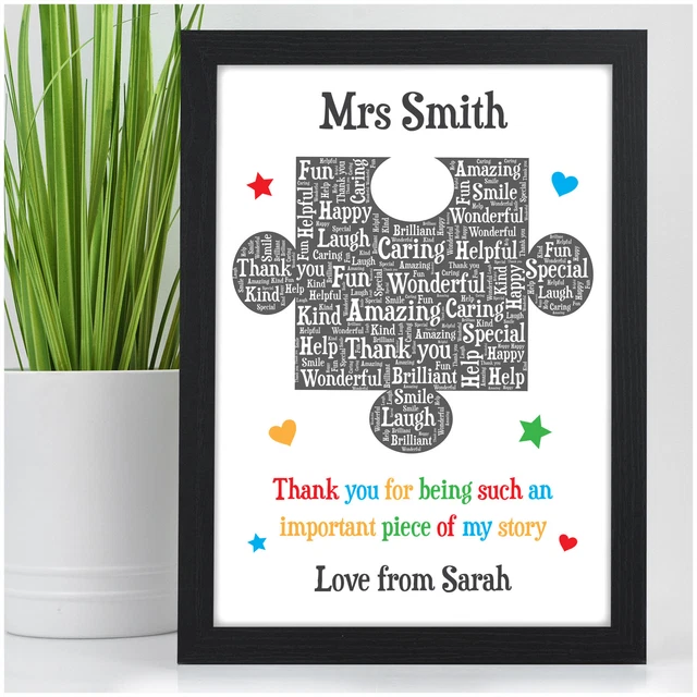 PERSONALISED THANK YOU Teacher Gifts Puzzle Piece School Nursery