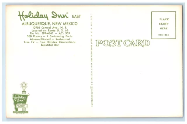 c1960's Holiday Inn Exterior East Albuquerque New Mexico NM Unposted Postcard 2