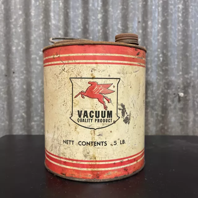 Vacuum Oil Co. 5Lb  Pound Grease Australian Vintage Tin