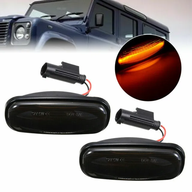 Pair Side Indicator LED Repeater Light For Land Rover Defender 90 110 Discovery