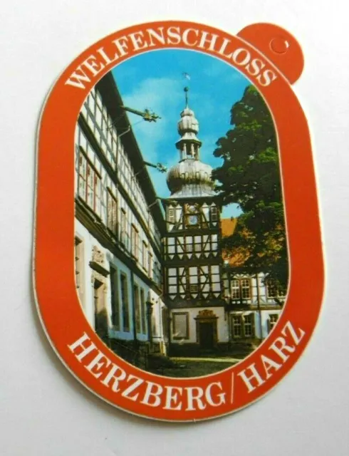 Souvenir-Aufkleber Herzberg Harz Welfenschloss GÖ Niedersachsen 70er Oldtimer