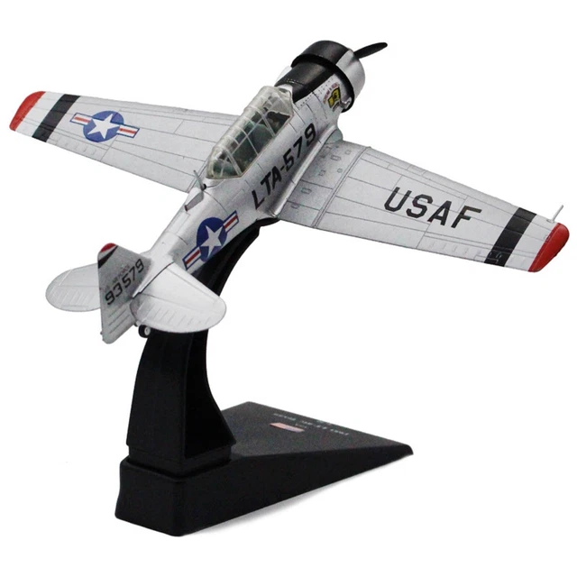 Modèle Avion Chasseur USA T6 Texan 1/72 - Alliage + Plastique ABS - Longueur 12,5 Cm - Collection, Décoration - 10