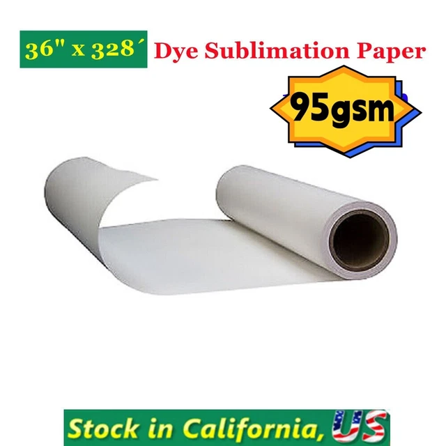 95gsm 36" x 328´ Dye Sublimation Paper for Heat Transfer Printing 3in Core