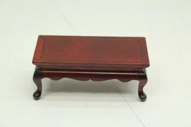 New Dolls House Wooden Mahogany Effect Small Table - 1/12th Scale FREE P&P