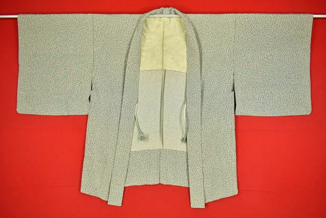Vintage Japanese Kimono Silk Antique BORO HAORI Kusakizome Dyed/B739/435