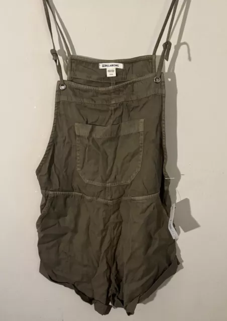 NWT BILLABONG WILD PURSUIT OVERALLS ROMPER SIZE SMALL (green)