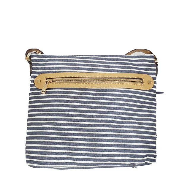 Striped Messenger Crossbody Bag - a New Day - Navy/White