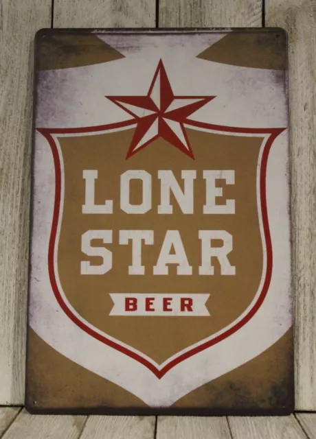 Lone Star Texas Beer Tin Metal Sign Bar Restaurant Rustic Vintage Ad Style