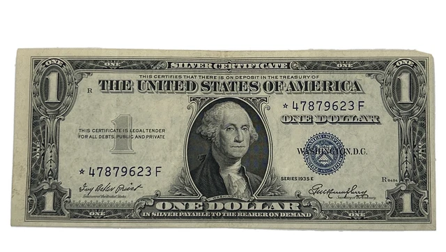 Series 1935 E Blue Seal $1.00 One Dollar Silver Certificate Star Note Crisp 3