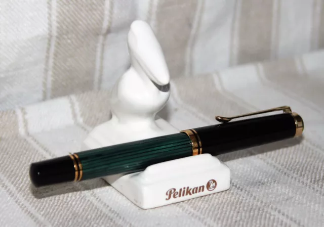 Pelikan Souverän 600, schwarz-grün, OB, 585er Gold, gebraucht aber TOP ungenutzt